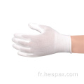 HESPAX Factory Custom White Pu Labour de travail Gants de travail